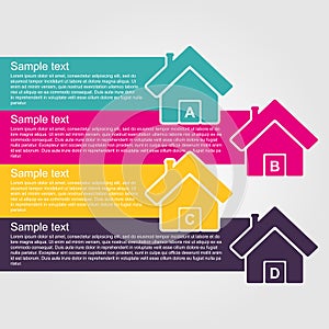 Infographic design style colorful house.