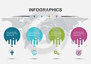 Infographic design template of 4 steps options