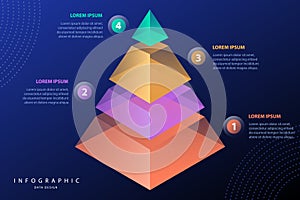 Infographic design template. Business concept presentation, glowing gradient 3d chart, graph, illustration.