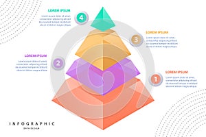 Infographic design template. Business concept presentation, glowing gradient 3d chart, graph, illustration.