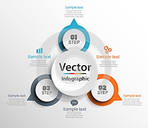 Infographic design template can be used for workflow layout, diagram, number options, web design.
