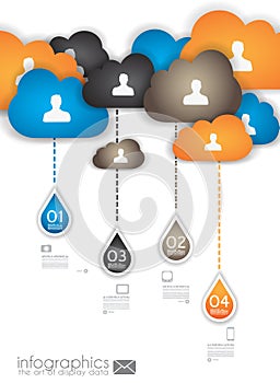 Infographic design template with cloud concept