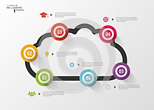 Infographic design template. Cloud. Modern business concept. Vector illustration