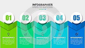 Infographic design template. Creative concept with 5 steps