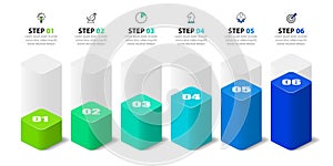 Infographic design template. Creative concept with 6 steps