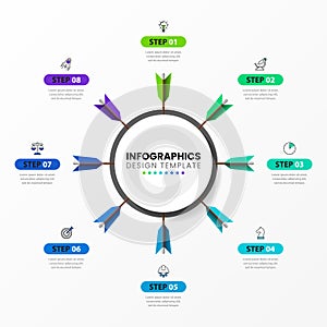 Infographic design template. Creative concept with 8 steps