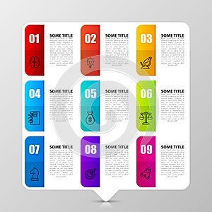 Infographic design template. Creative concept with 9 steps