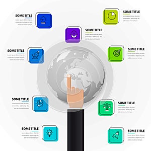 Infographic design template. Creative concept with 9 steps