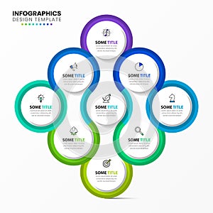 Infographic design template. Creative concept with 9 steps