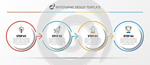 Infographic design template. Creative concept with 4 steps photo