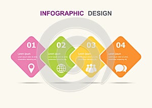 Infographic design template with four steps