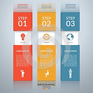 Infographic design template with marketing icons