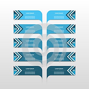 Infographic design template and marketing icons, Business concept with 10 options, parts, steps or processes. Can be used for work