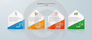 Infographic design template with options and 4 steps