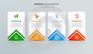 Infographic design template with options and 4 steps