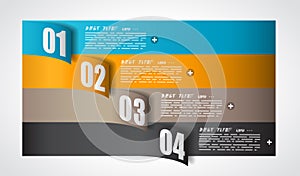 Infographic design template with paper tags