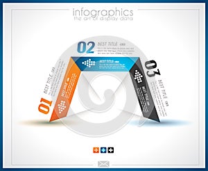 Infographic design template with paper tags