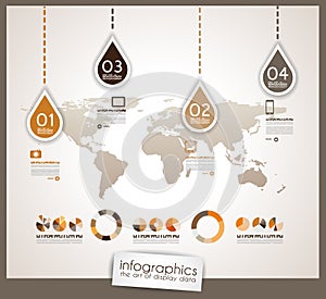 Infographic design template with paper tags