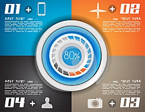 Infographic design template with paper tags.