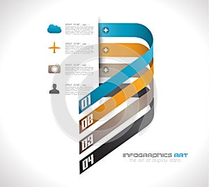 Infographic design template with paper tags