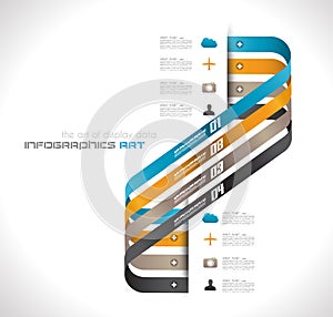 Infographic design template with paper tags.