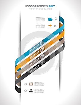 Infographic design template with paper tags.