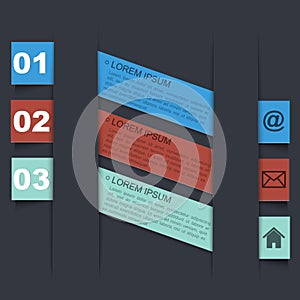 Infographic design template with paper tags