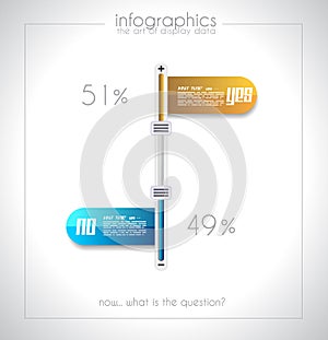 Infographic design template with paper tags.