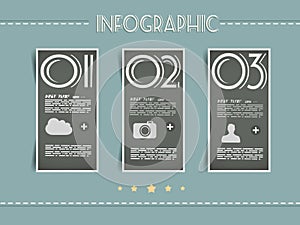 Infographic design template with paper tags.