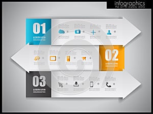 Infographic design template with paper tags.