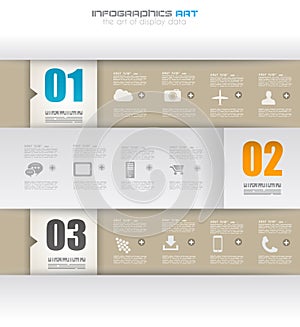 Infographic design template with paper tags.