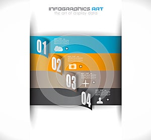 Infographic design template with paper tags