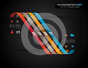 Infographic design template with paper tags.