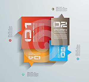 Infographic design template with paper tags