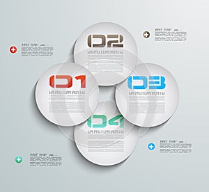 Infographic design template with paper tags