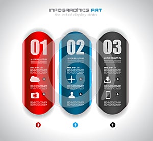 Infographic design template with paper tags.