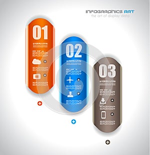 Infographic design template with paper tags.