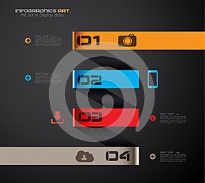 Infographic design template with paper tags.