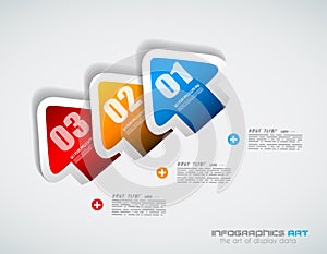 Infographic design template with paper tags.