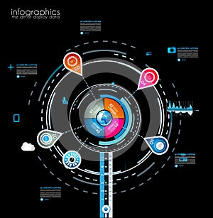 Infographic design template with paper tags.