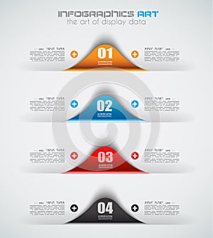 Infographic design template with paper tags