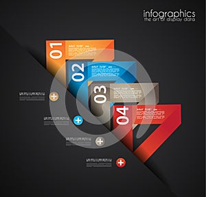 Infographic design template with paper tags