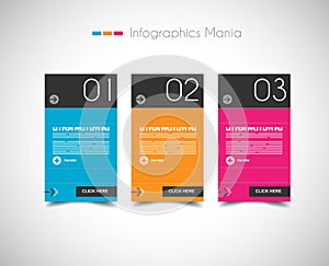 Infographic design template with paper tags.