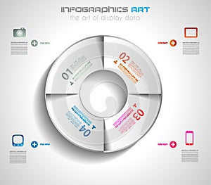 Infographic design template with paper tags.