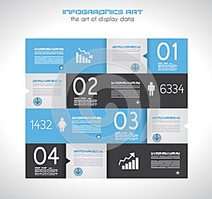 Infographic design template with paper tags