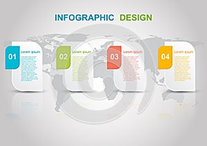 Infographic design template with reflect on gray background