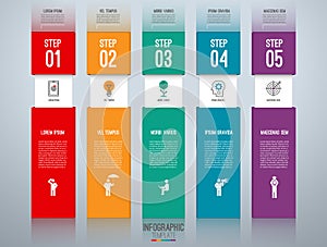 Infographic design template with the set of marketing icons