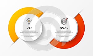 Infographic design template. Timeline concept with 2 steps