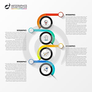 Infographic design template. Timeline concept with 4 steps