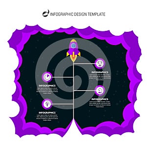 Infographic design template. Timeline concept with 4 steps